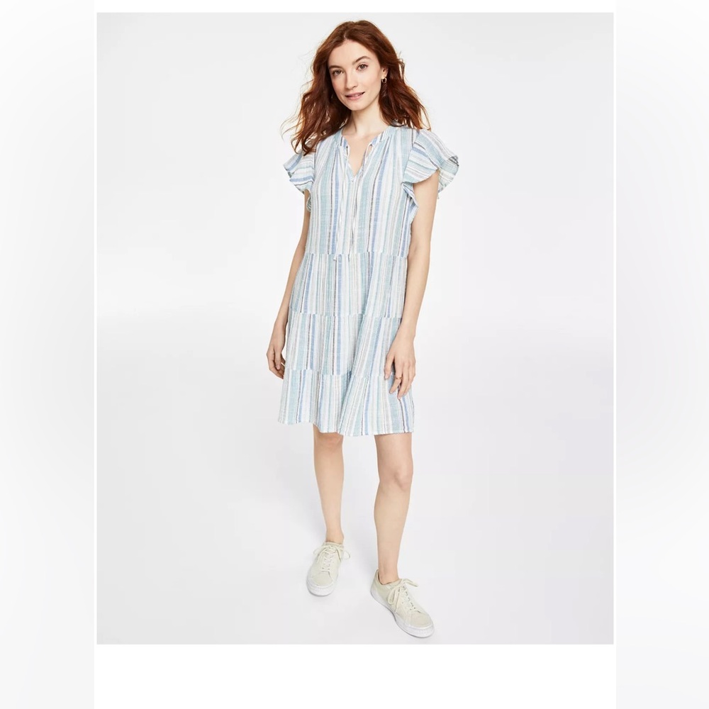 Macys flutter sleeve cotton dress